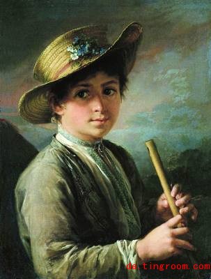 The Boy with a flute by Vasily Tropinin