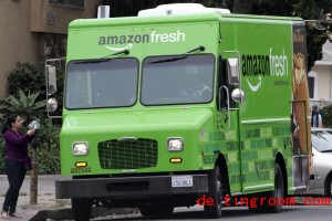 
In den USA werden Lebensmittel unter der Marke „Amazon Fresh“ ausgeliefert, wie hier in Los Angeles
