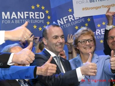  Daumen hoch!Â Manfred Weber (l<em></em>inks) hat gute Chancen, ein beso<em></em>nders wichtiger Politiker in Europa zu werden. Foto: Markku Ulander/Lehtikuva/dpa 