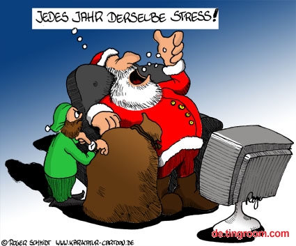 Weihnachtsmann im Stress