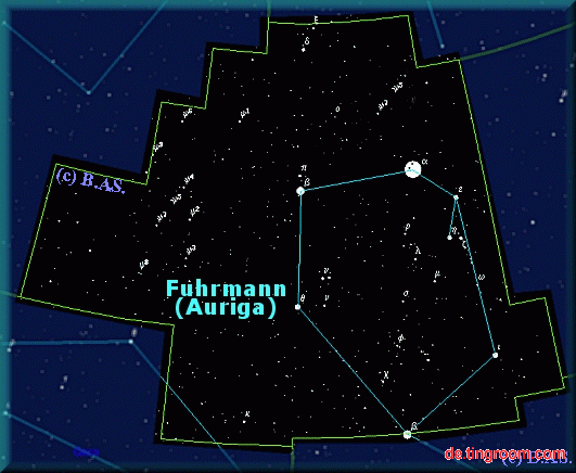 Sternbild Fuhrmann. Auriga am Winterhimmel. Stern kaufen im Fuhrmann